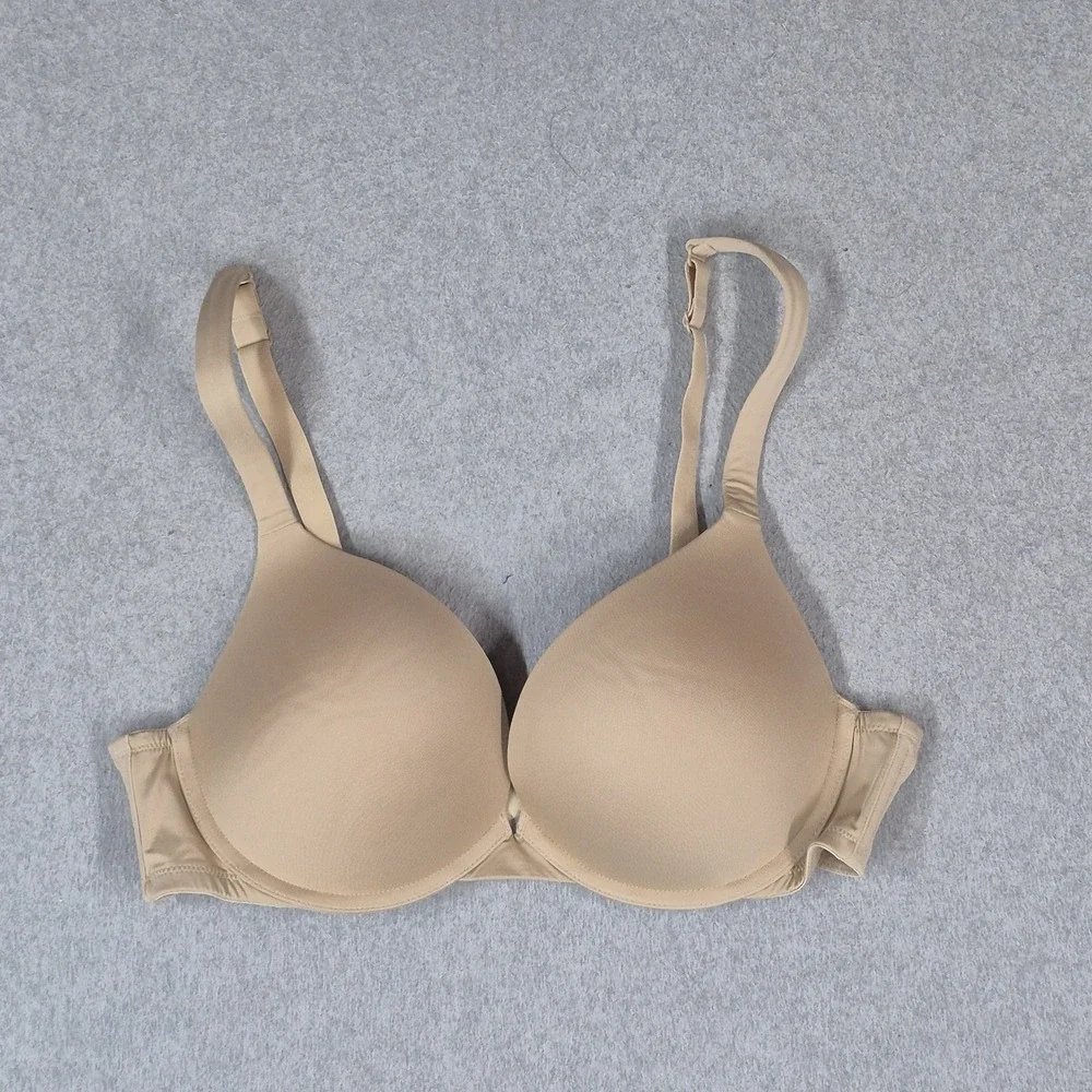 Cacique Women Bra 38C Beige Boost Plunge Underwired Strap